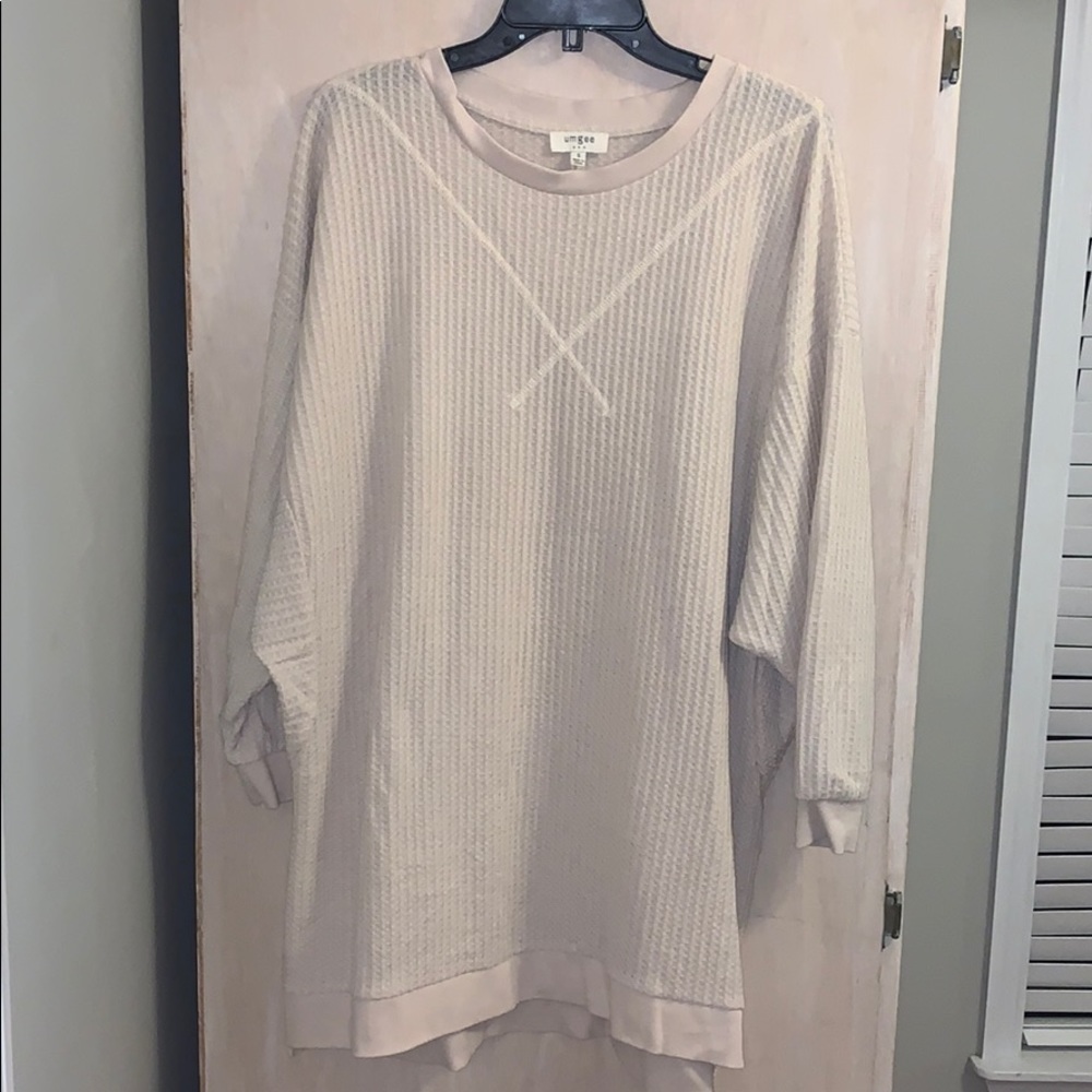 Waffle pattern sweater